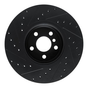 BMW 330I Brake Rotor (1) - Front Right - R1 Concepts - Drilled & Slotted - Black - `18-`25